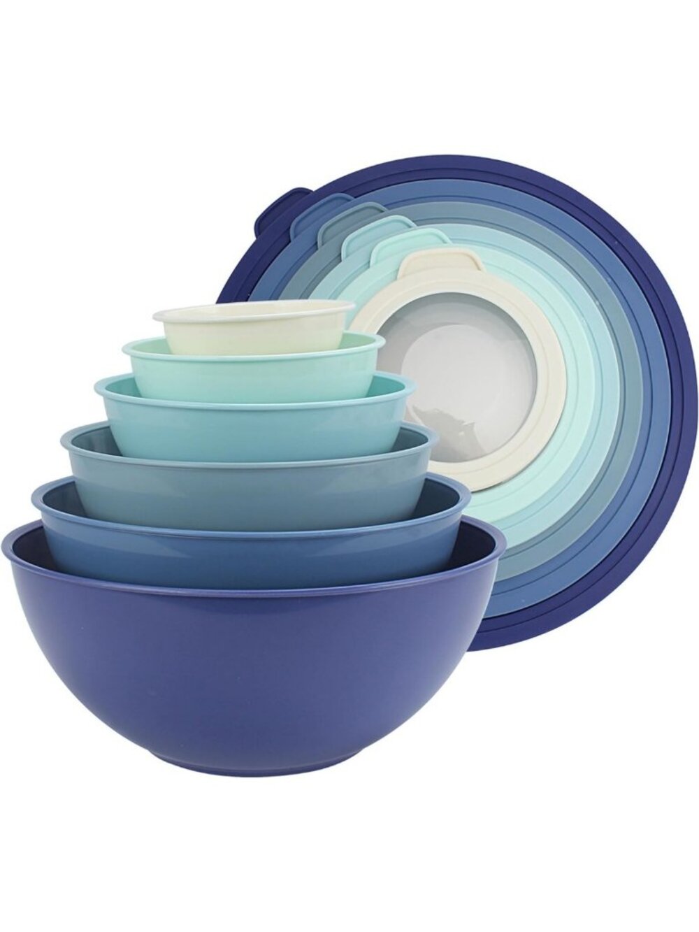 Colorful 12-Piece Nesting Mixing Bowls Set with Lids - Microwave Safe Prep Bowls